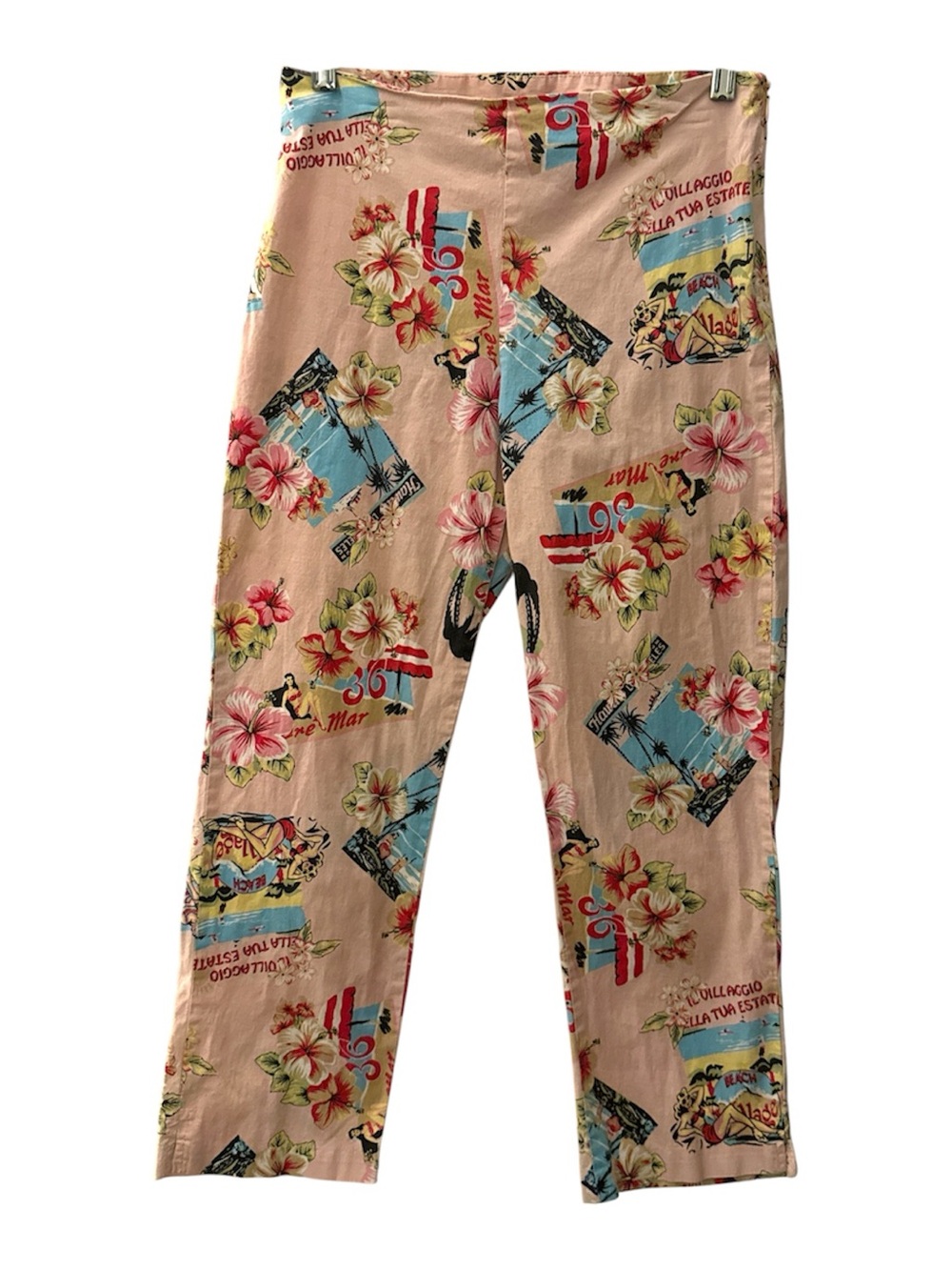 Vintage Print Hawaii Capri Pants